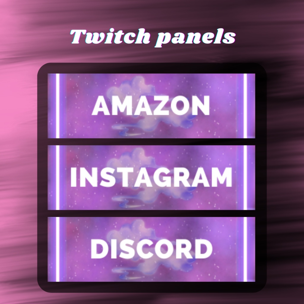 Twitchのパネル画像・Twitchバナー・Twitch Panels(galaxy purple)