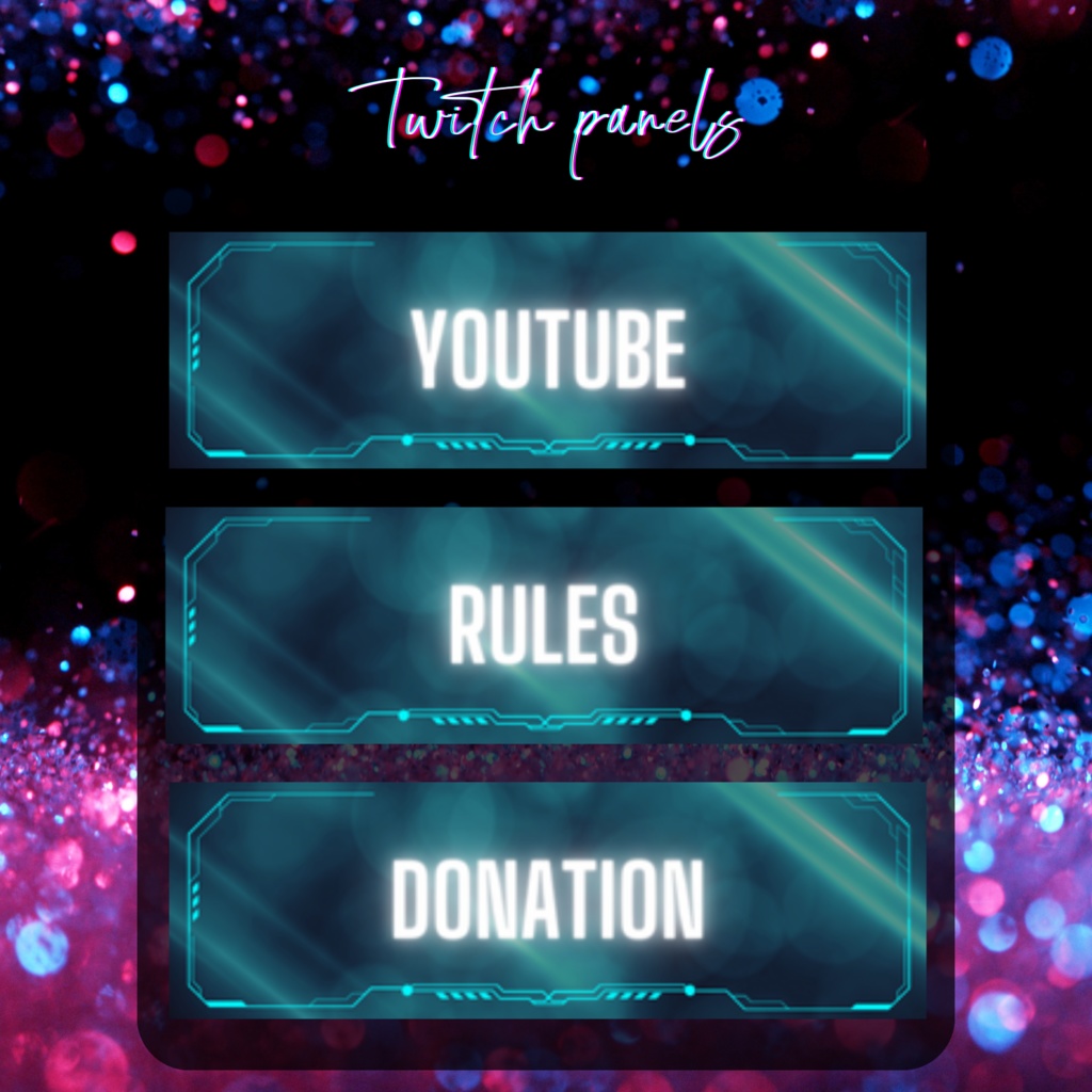 【3set】Twitchのパネル画像・Twitchバナー・Twitch Panels
