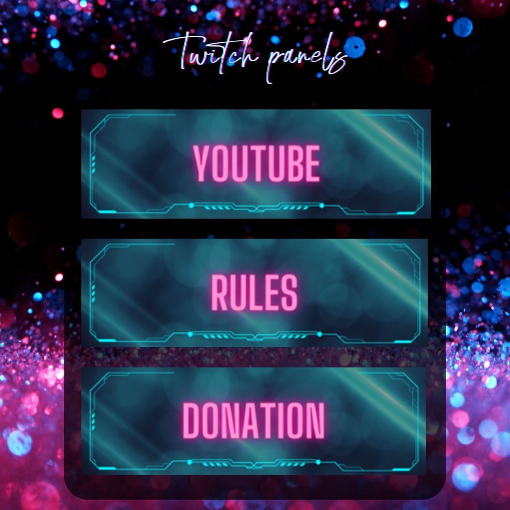 【3set】Twitchのパネル画像・Twitchバナー・Twitch Panels