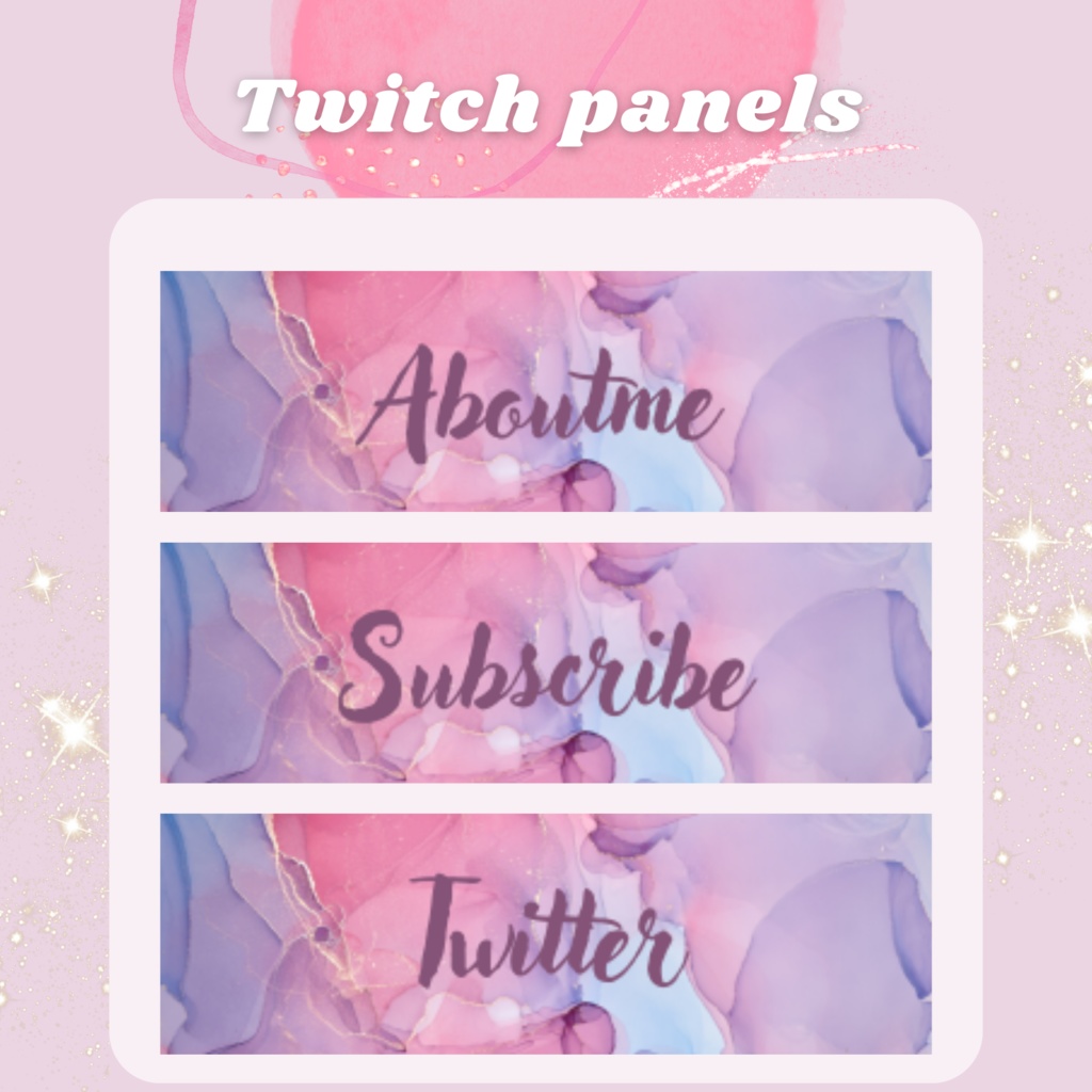 Twitchのパネル画像・Twitchバナー・Twitch Panels【パープル】