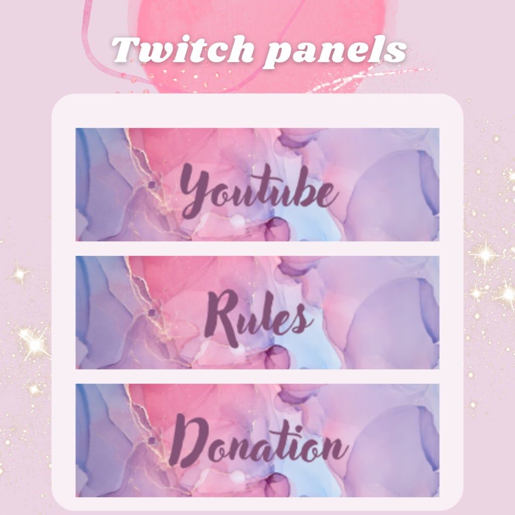 Twitchのパネル画像・Twitchバナー・Twitch Panels【パープル】