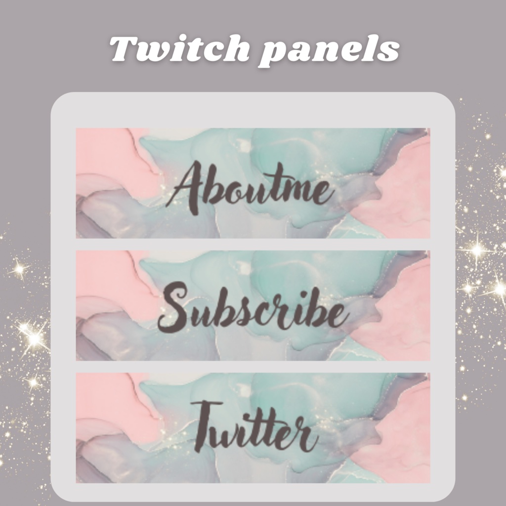 Twitchのパネル画像・Twitchバナー・Twitch Panels【ベビーピンク】