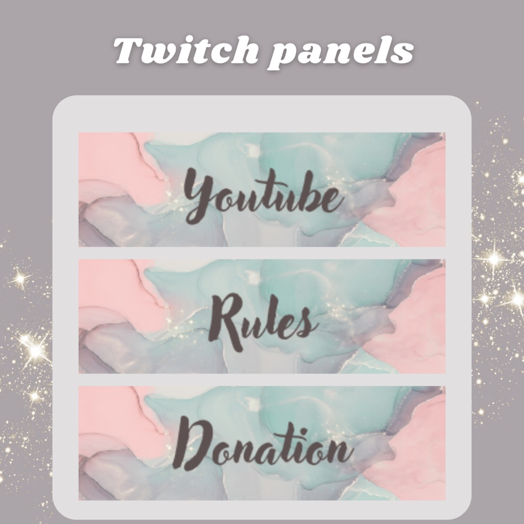 Twitchのパネル画像・Twitchバナー・Twitch Panels【ベビーピンク】