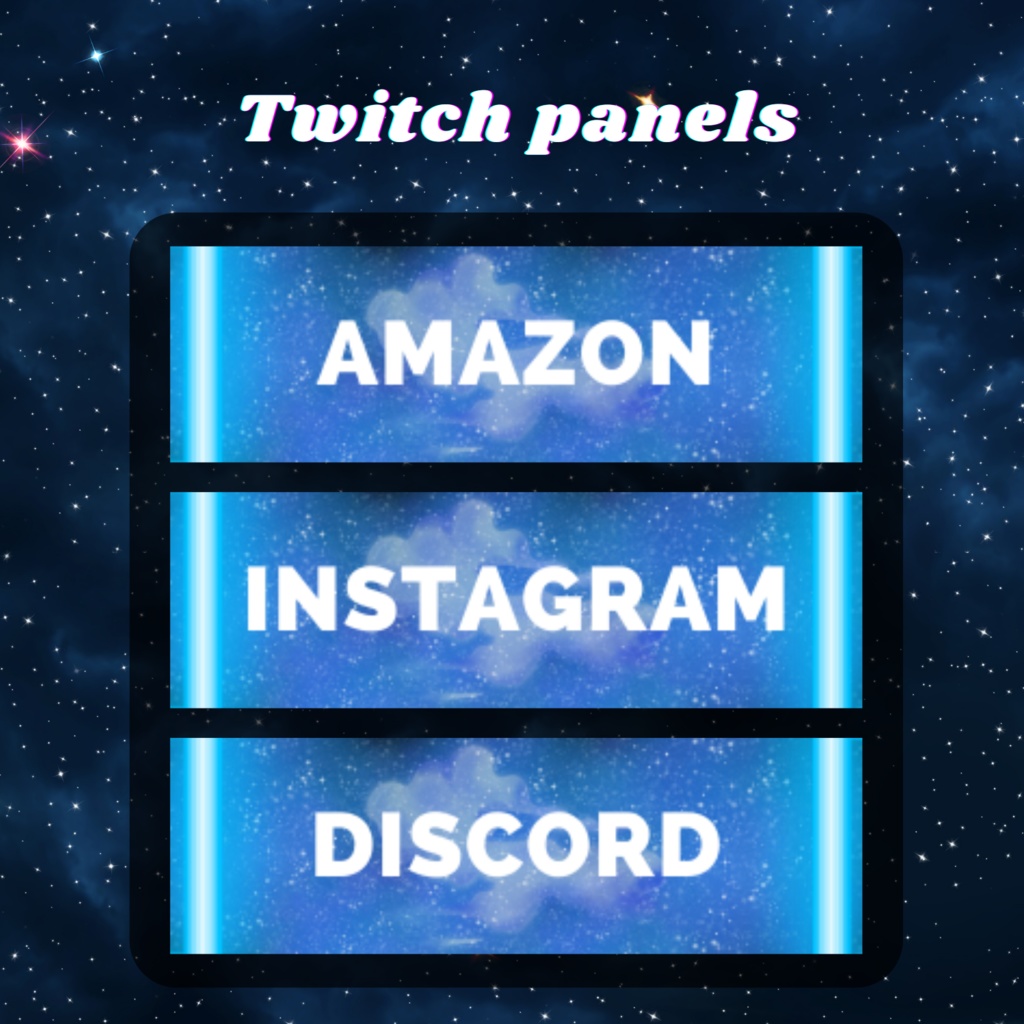 Twitchのパネル画像・Twitchバナー・Twitch Panels(galaxy blue)