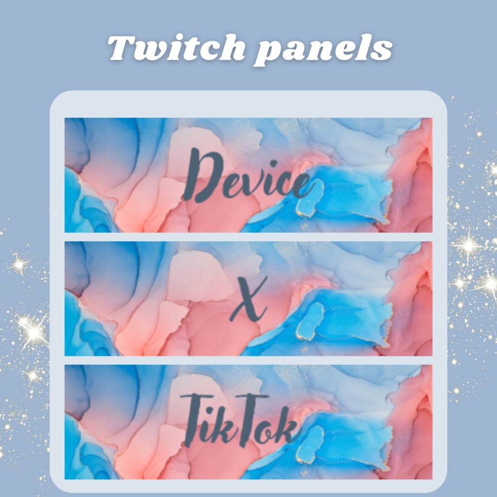 Twitchのパネル画像・Twitchバナー・Twitch Panels【ブルーピンク】