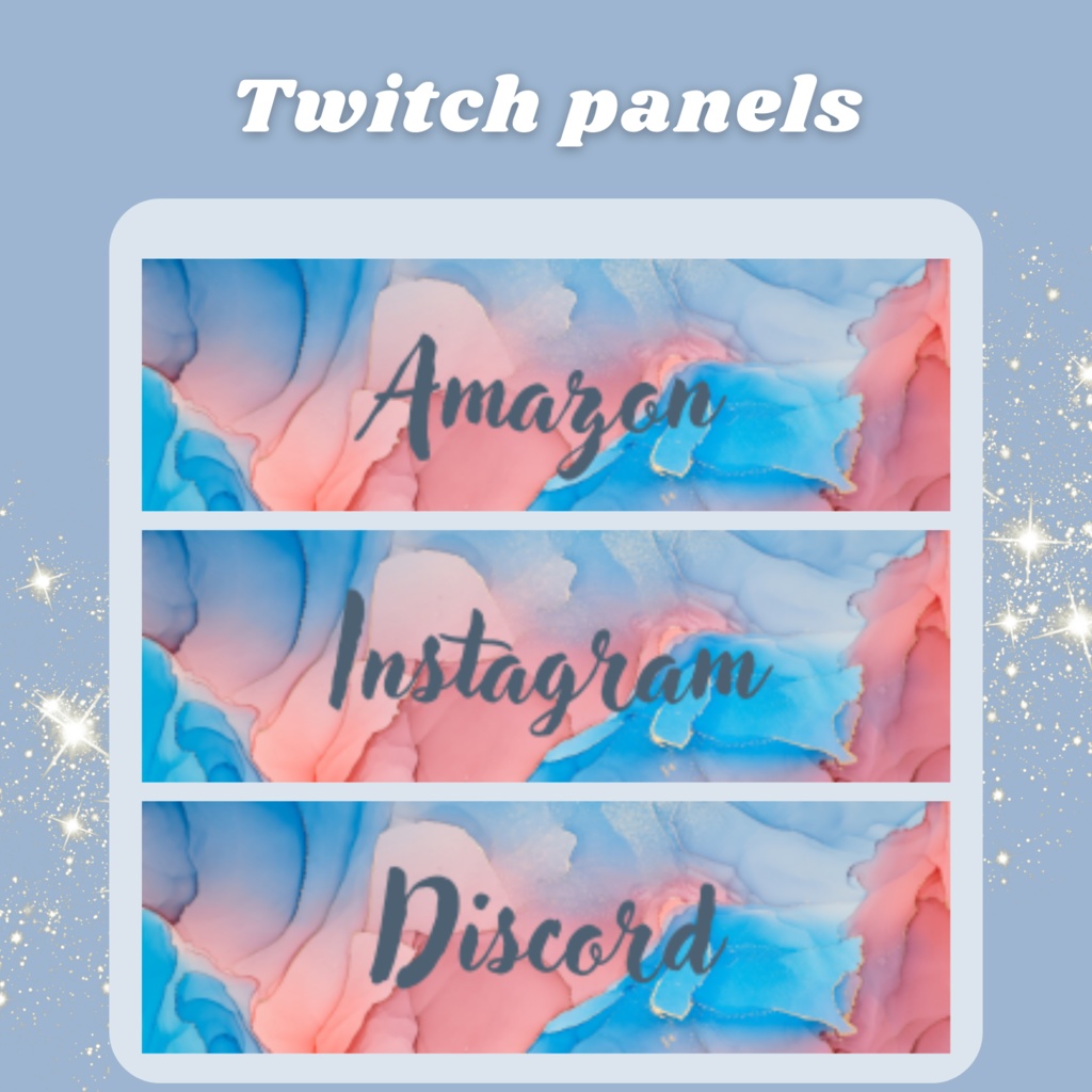 Twitchのパネル画像・Twitchバナー・Twitch Panels【ブルーピンク】