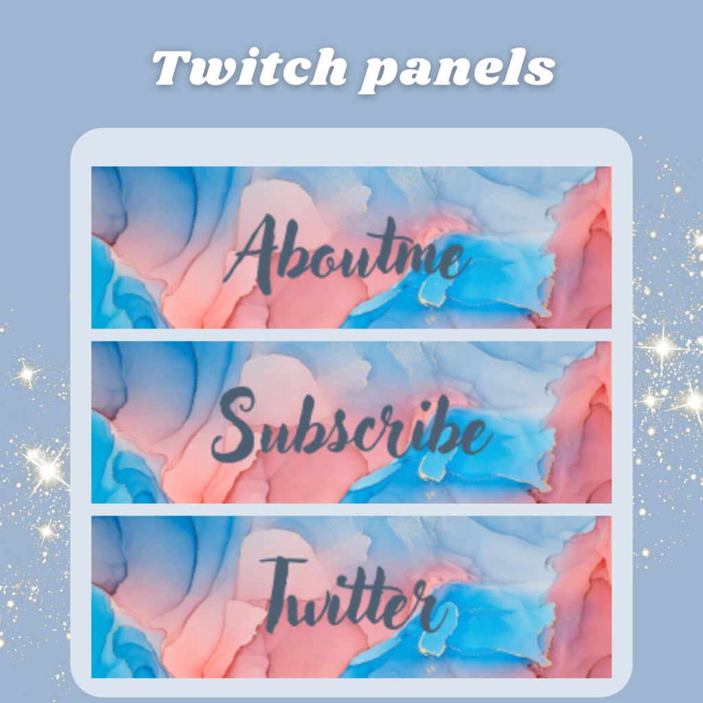 Twitchのパネル画像・Twitchバナー・Twitch Panels【ブルーピンク】