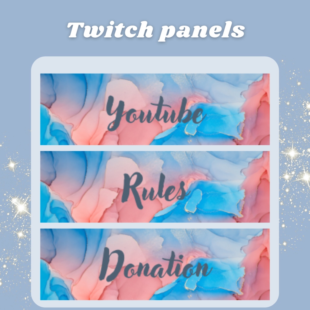 Twitchのパネル画像・Twitchバナー・Twitch Panels【ブルーピンク】