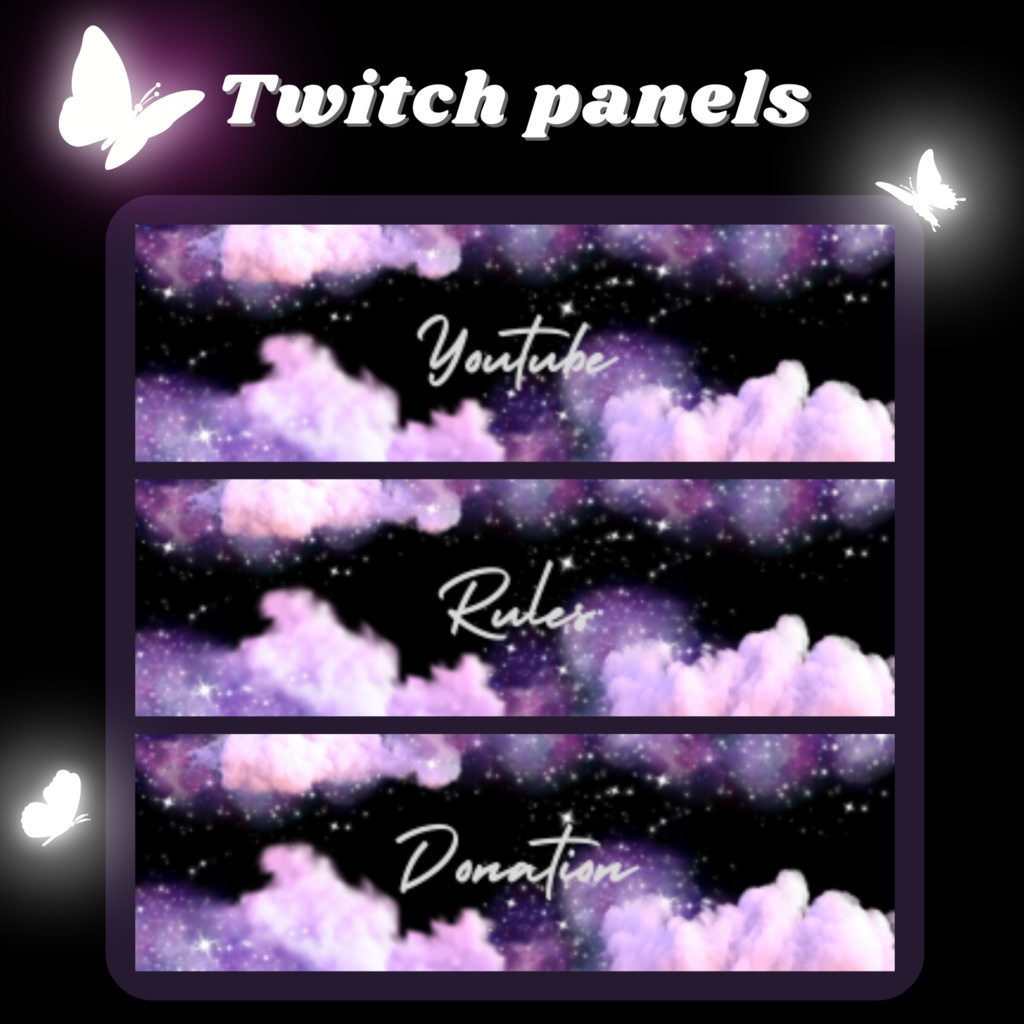 Twitchのパネル・バナー・Twitch Panels☁15種【YUMEKAWA】