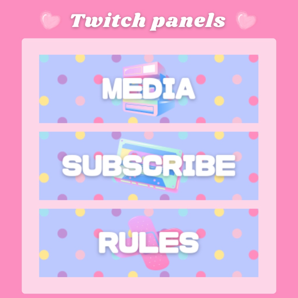 Twitchパネル・バナー・Twitch Panels🍭【ドット】