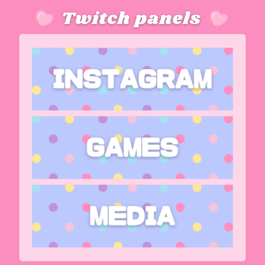 Twitchパネル・バナー・Twitch Panels🍭【ドットシンプル】