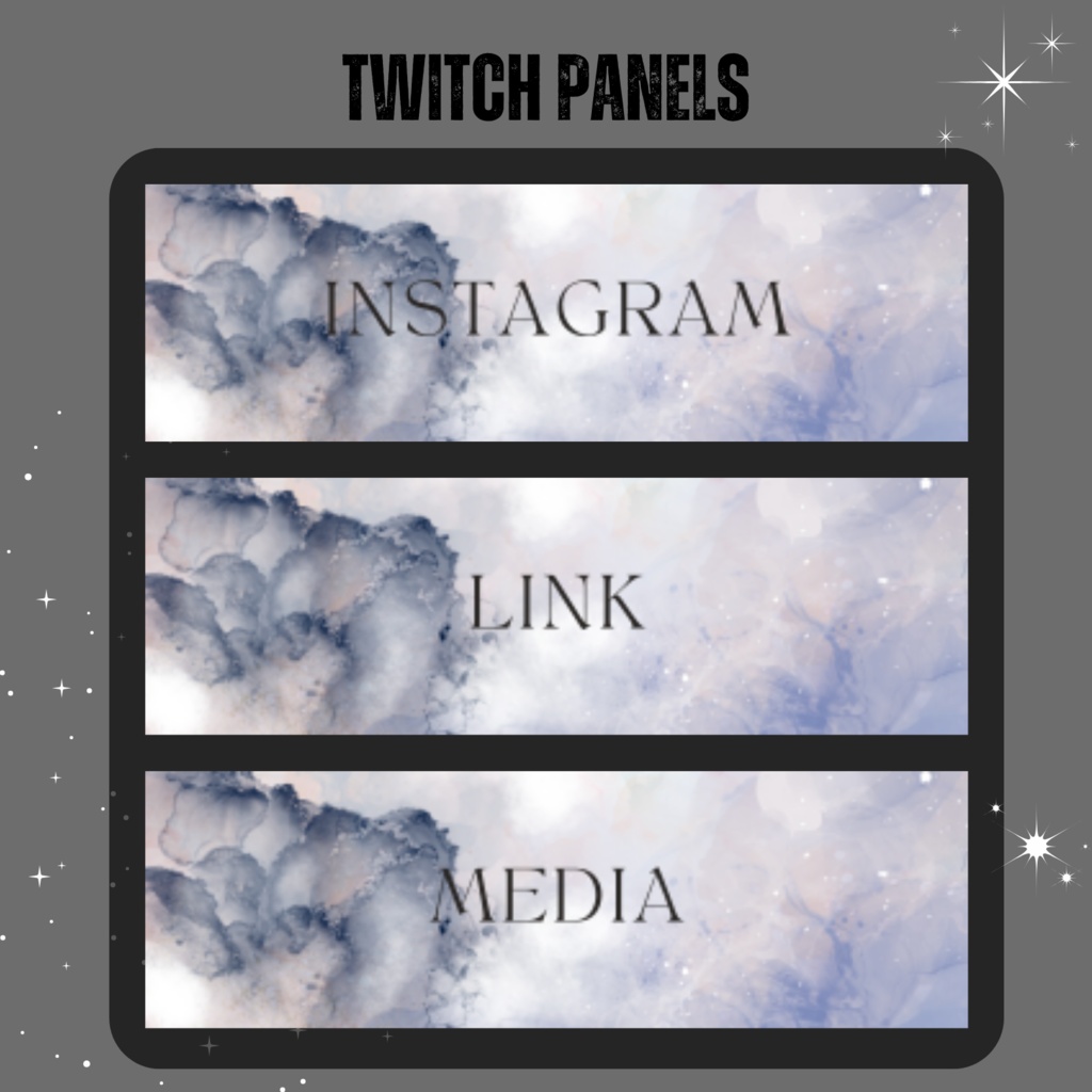 Twitchパネル・バナー・Twitch Panels【シンプルモノトーン】
