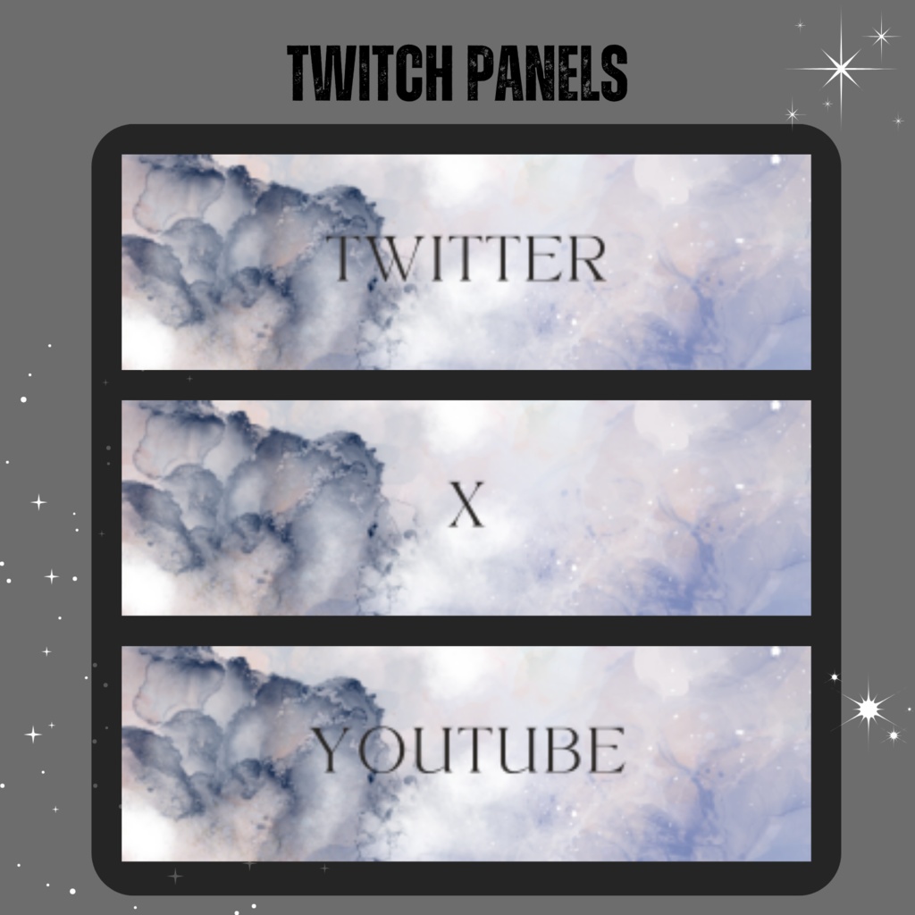 Twitchパネル・バナー・Twitch Panels【シンプルモノトーン】