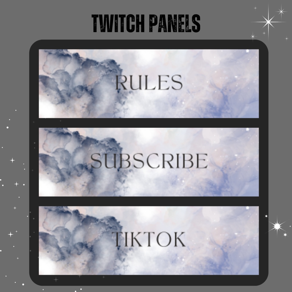 Twitchパネル・バナー・Twitch Panels【シンプルモノトーン】