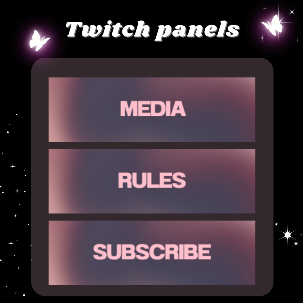 Twitchパネル・バナー・Twitch Panels【PINK】