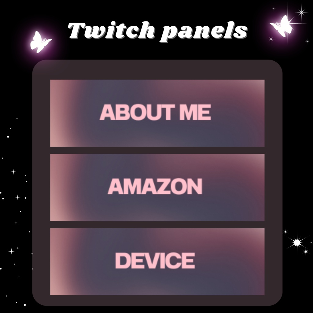 Twitchパネル・バナー・Twitch Panels【PINK】