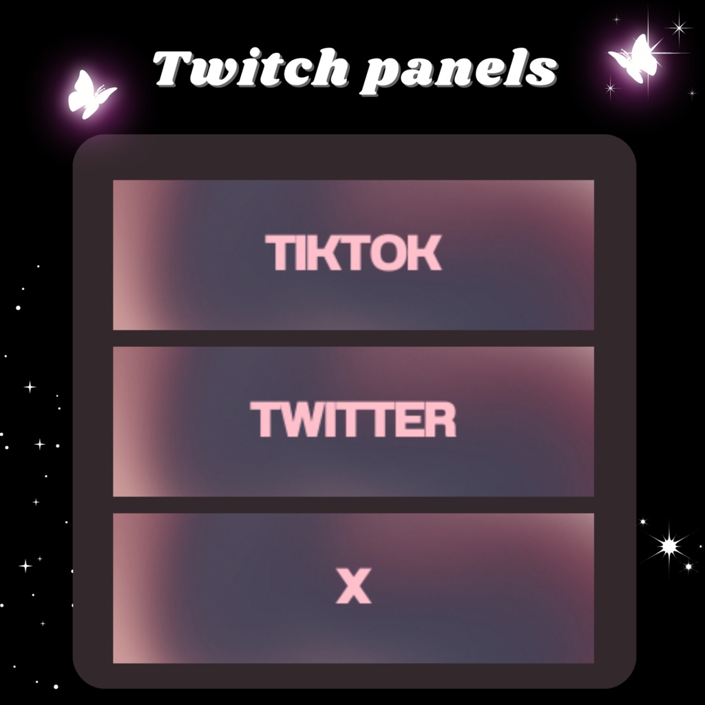 Twitchパネル・バナー・Twitch Panels【PINK】