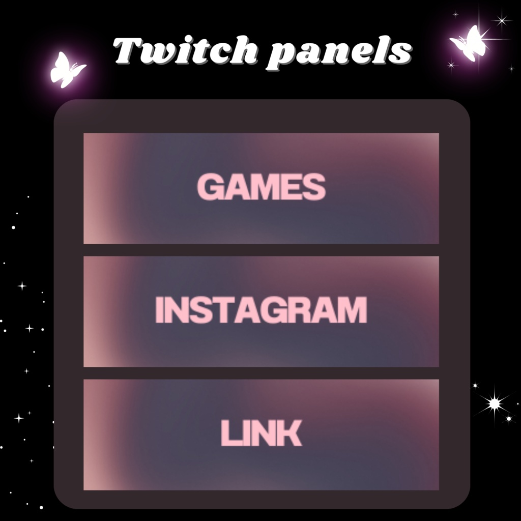 Twitchパネル・バナー・Twitch Panels【PINK】