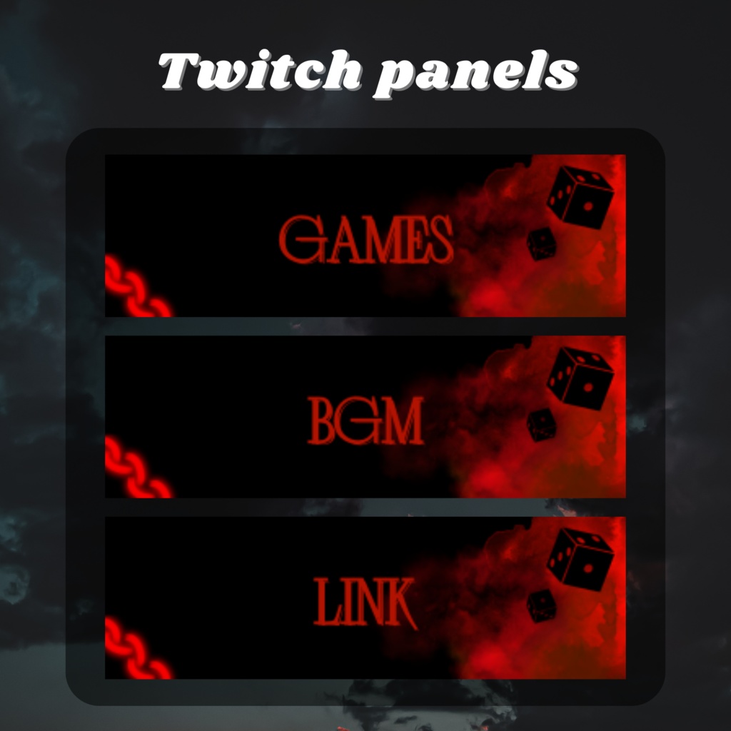 Twitchパネル・バナー・Twitch Panels【ダイス】