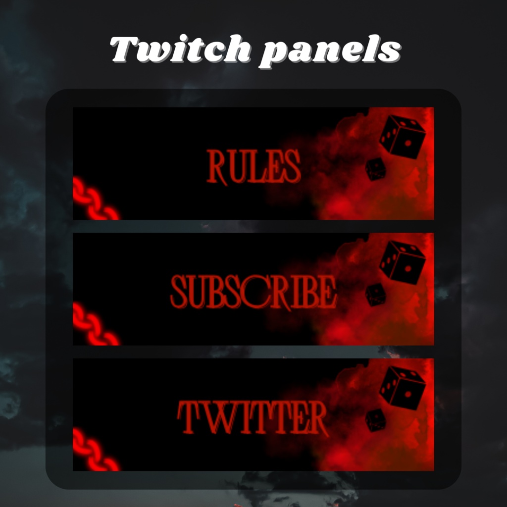 Twitchパネル・バナー・Twitch Panels【ダイス】