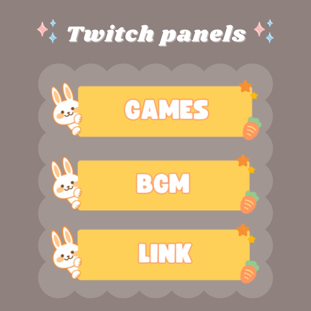 Twitchパネル・バナー・Twitch Panels【rabbit🥕】