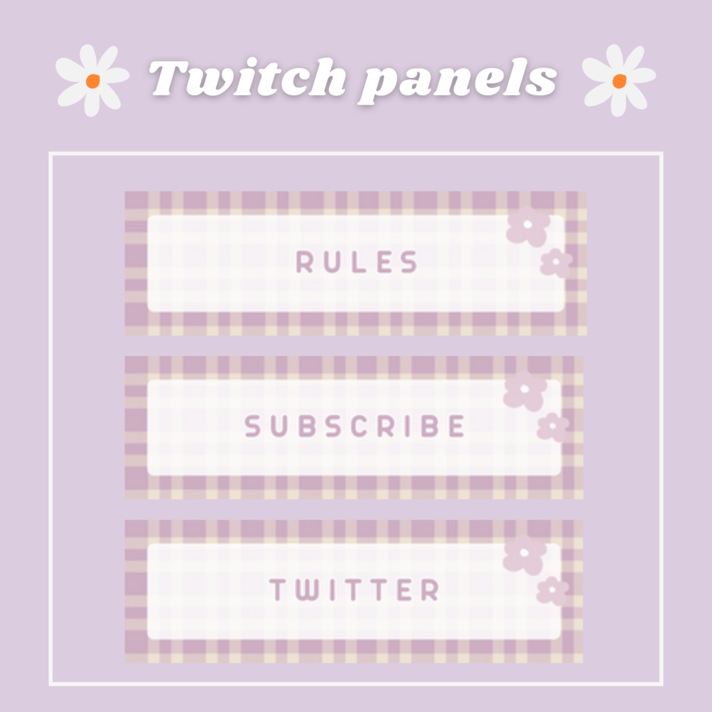 Twitchパネル・バナー・Twitch Panels【パープルチェック】