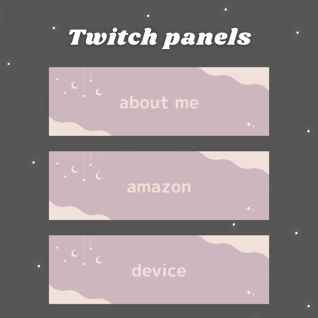 Twitchパネル・バナー・Twitch Panels【night/pink】