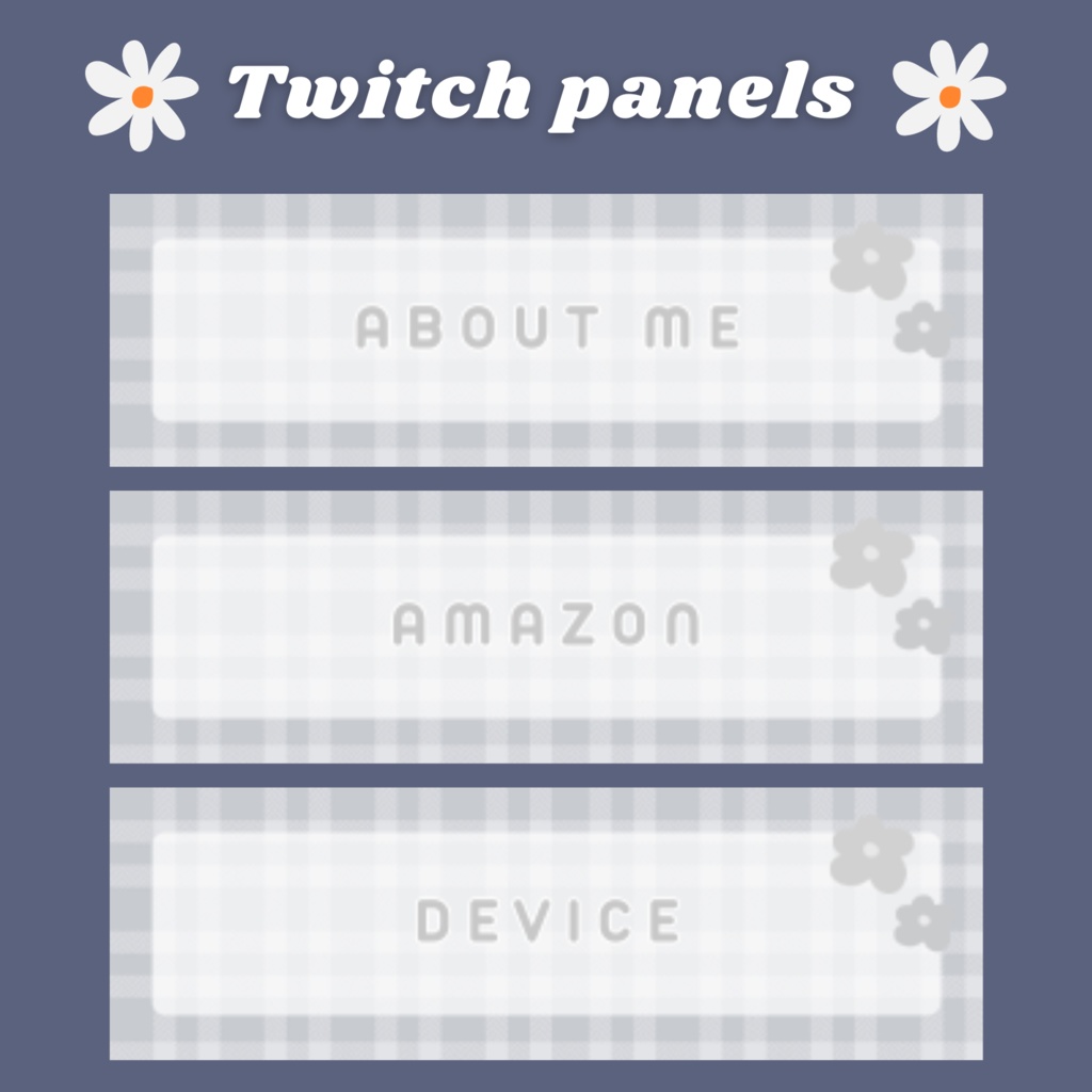 Twitchパネル・バナー・Twitch Panels【グレーチェック】