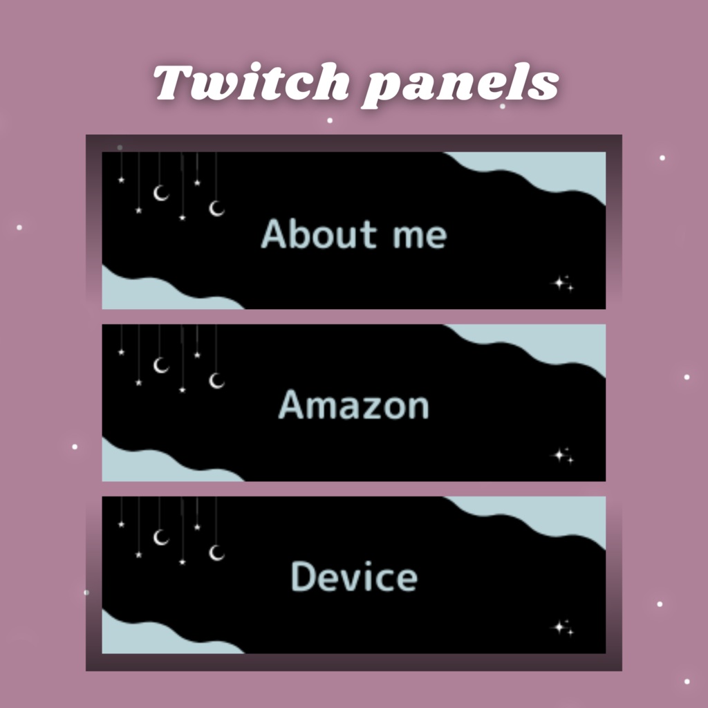 Twitchパネル・バナー・Twitch Panels【night/black】