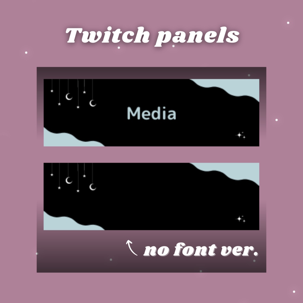 Twitchパネル・バナー・Twitch Panels【night/black】