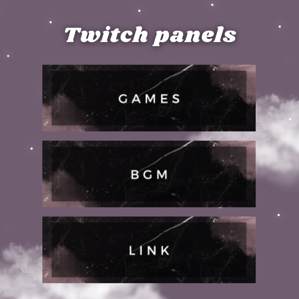 Twitchパネル・バナー・Twitch Panels【大理石黒】