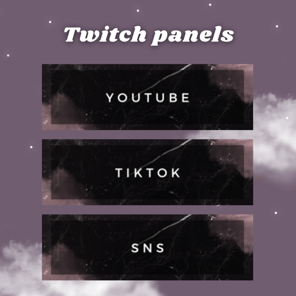Twitchパネル・バナー・Twitch Panels【大理石黒】