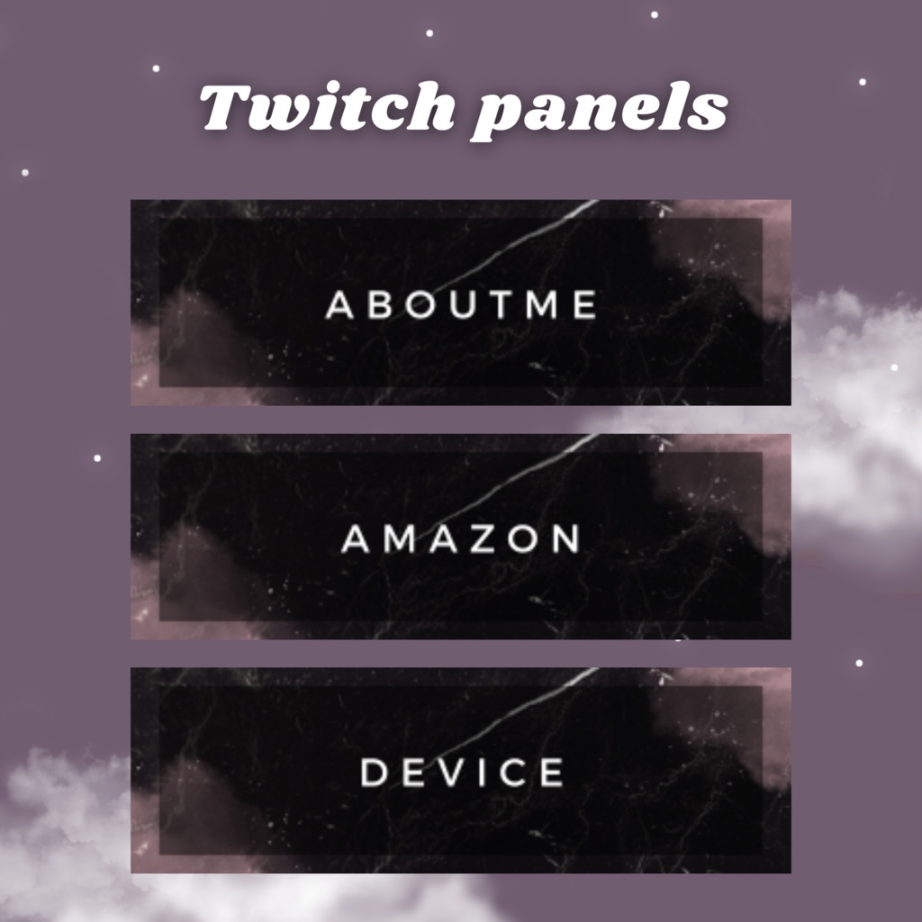 Twitchパネル・バナー・Twitch Panels【大理石黒】