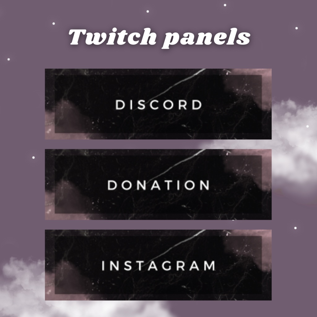 Twitchパネル・バナー・Twitch Panels【大理石黒】