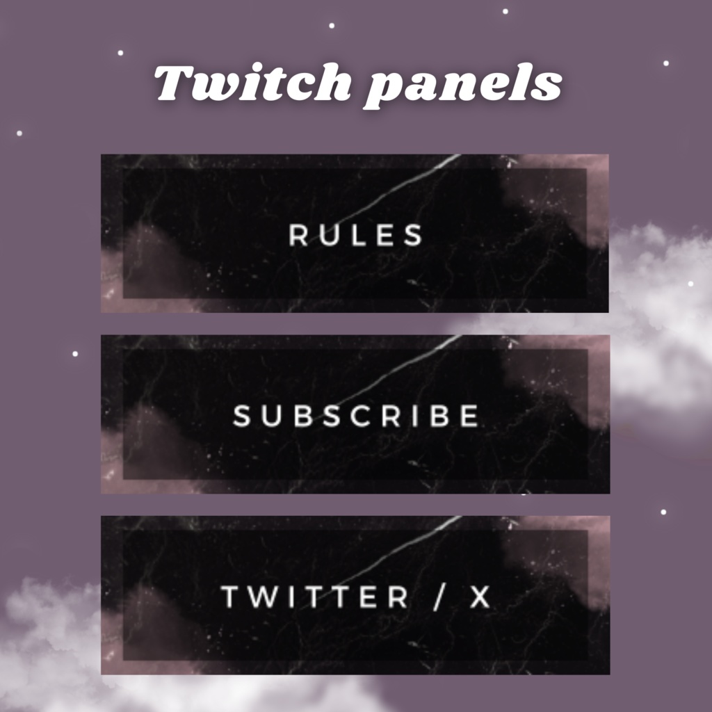 Twitchパネル・バナー・Twitch Panels【大理石黒】