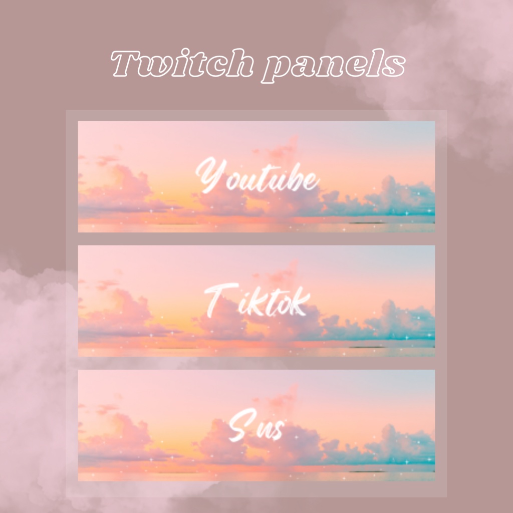 Twitchパネル・バナー・Twitch Panels【pink sunset】