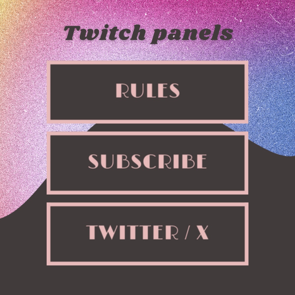 Twitchパネル・バナー・Twitch Panels【レトロピンク】