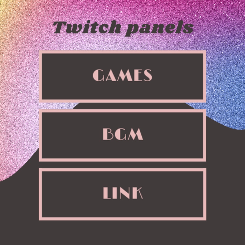 Twitchパネル・バナー・Twitch Panels【レトロピンク】