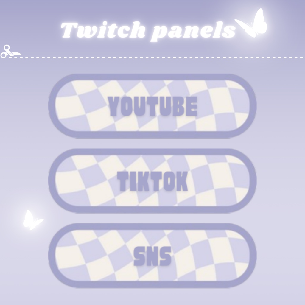 Twitchパネル・バナー・Twitch Panels【80's purple】
