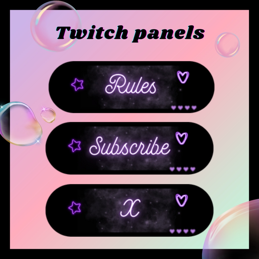 Twitchパネル・バナー・Twitch Panels【purpleneon】