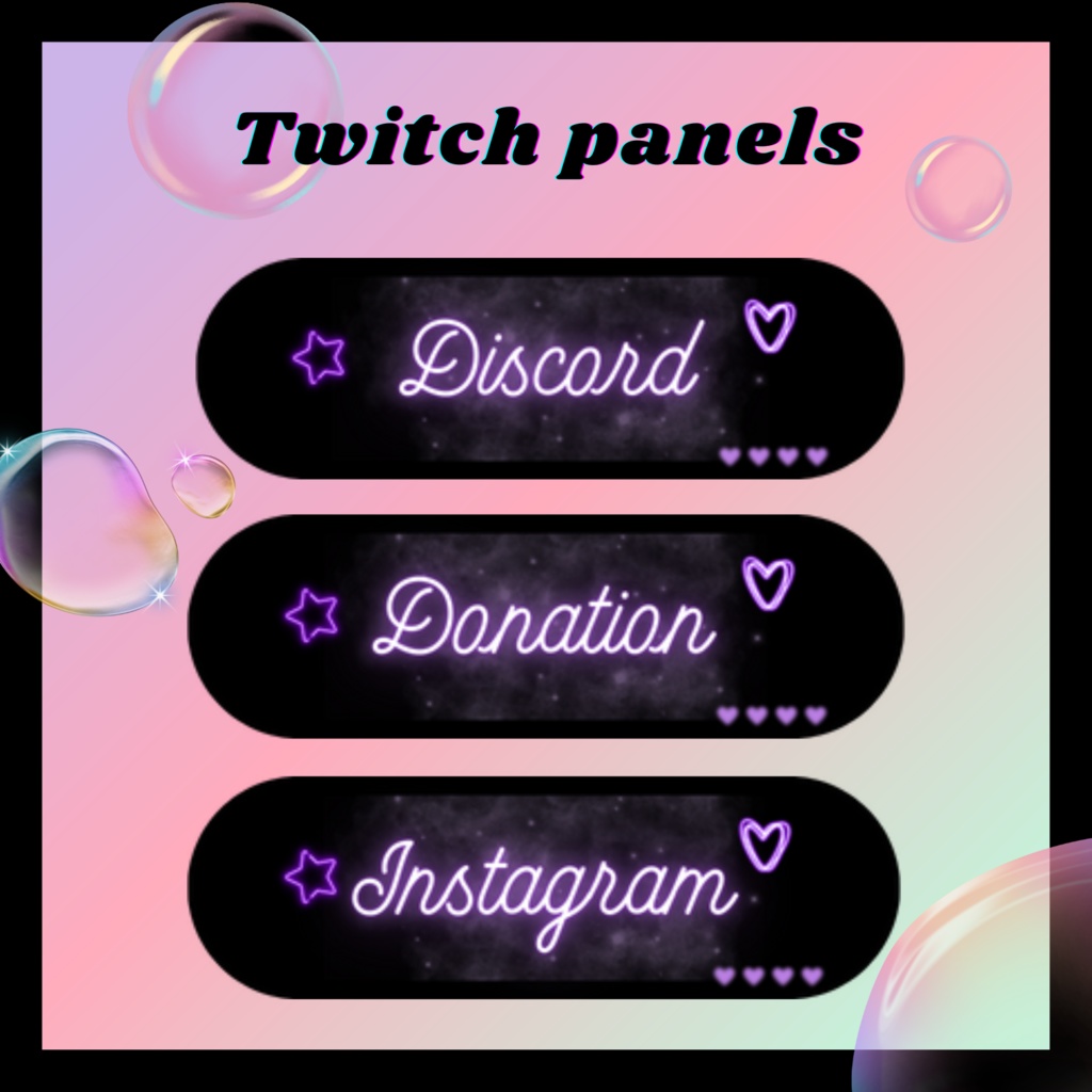 Twitchパネル・バナー・Twitch Panels【purpleneon】