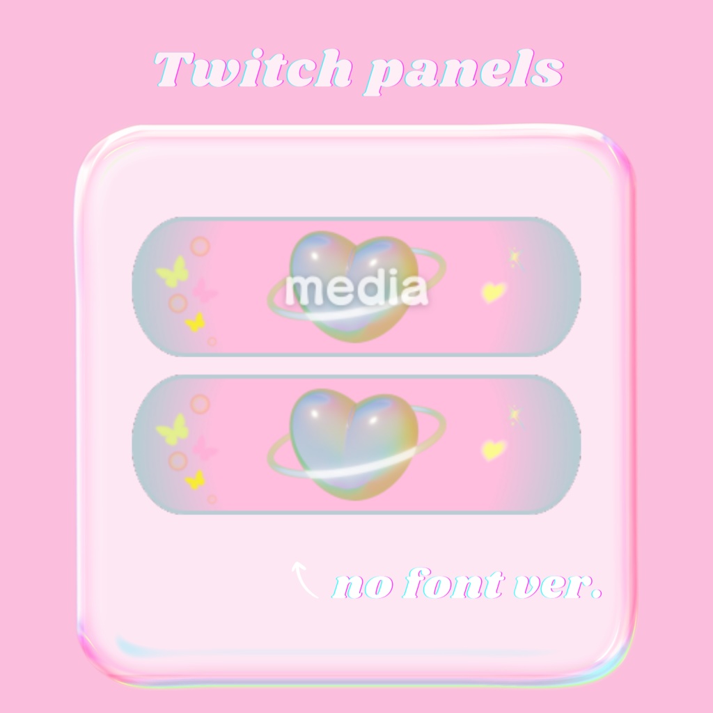 Twitchパネル・バナー・Twitch Panels【y2k heart】