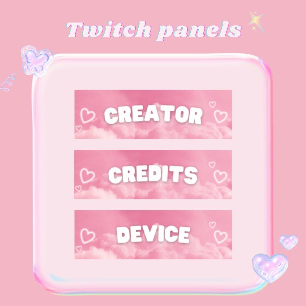 Twitchパネル・バナー・Twitch Panels【ゆめかわピンク】