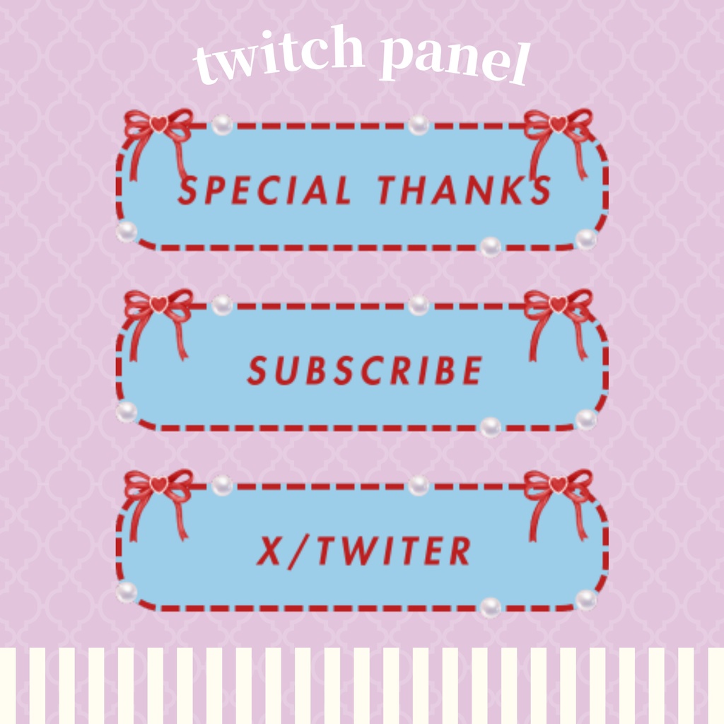 Twitchパネル・バナー・Twitch Panels【レトロBLUE&RED】