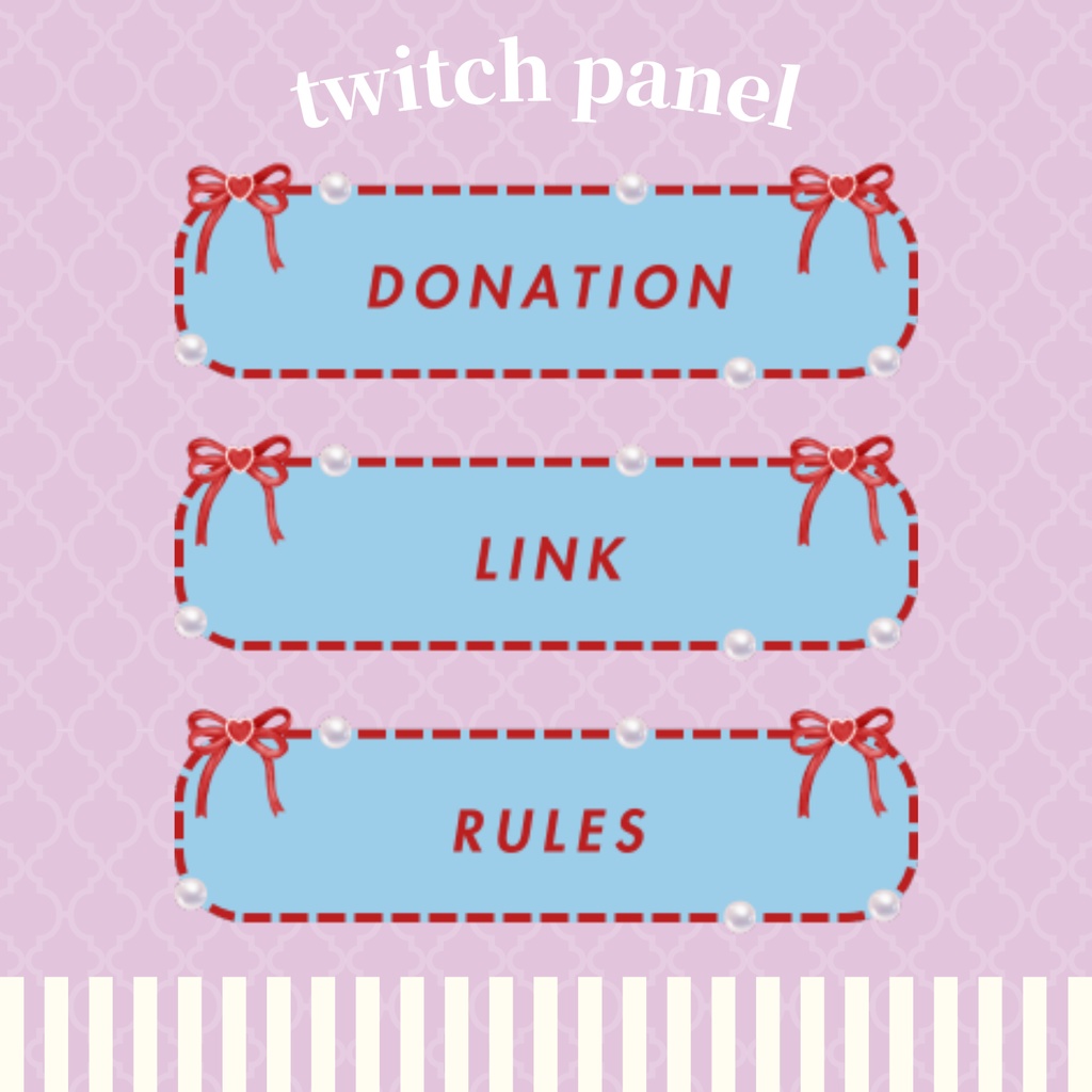 Twitchパネル・バナー・Twitch Panels【レトロBLUE&RED】
