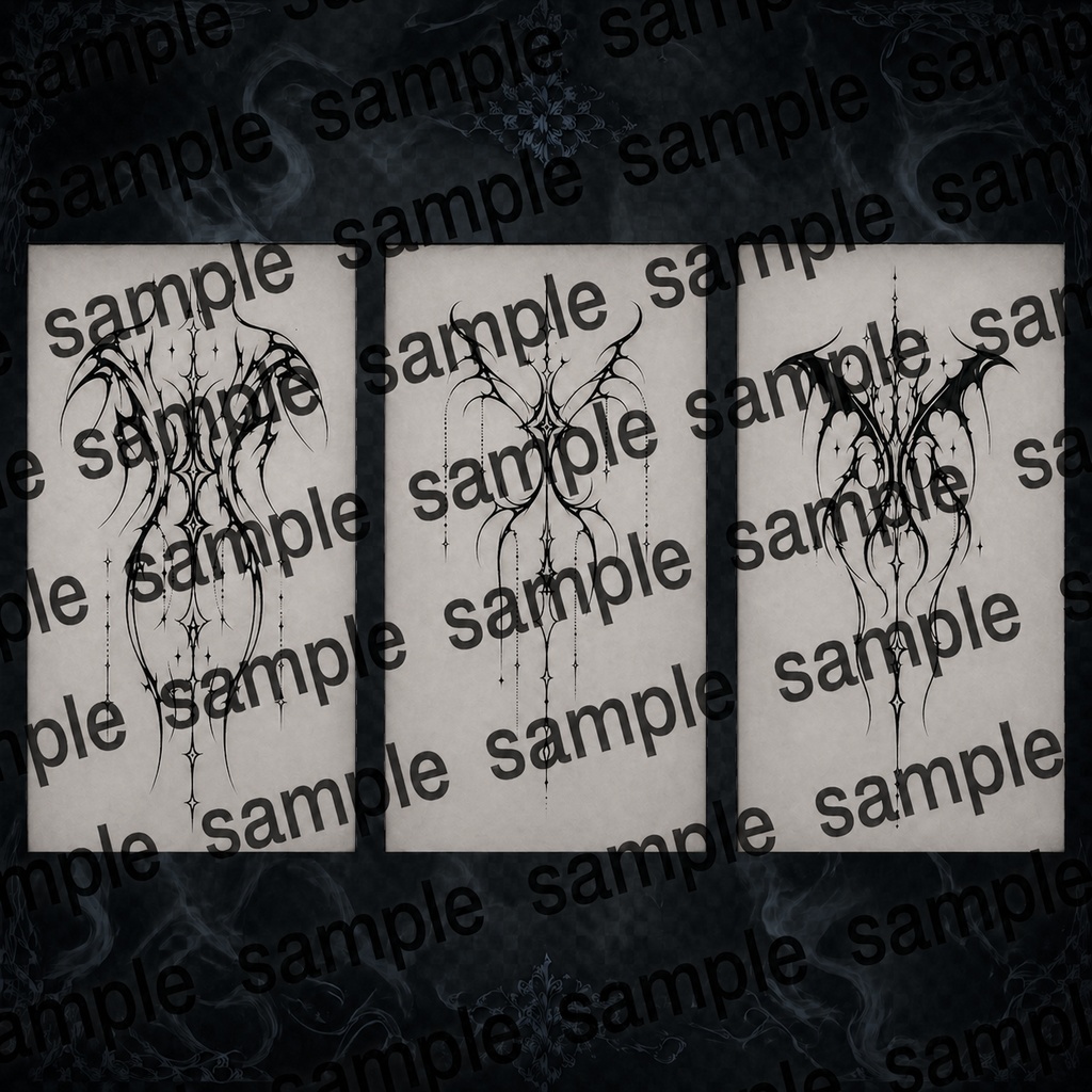 Nocturne Wings タトゥー用テクスチャ Tattoo texture 【VRC想定】