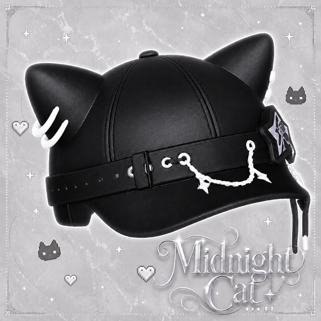 🌠Midnight Cat帽子🐈‍⬛【VRChat想定モデル】【しなの対応】【liltoon】