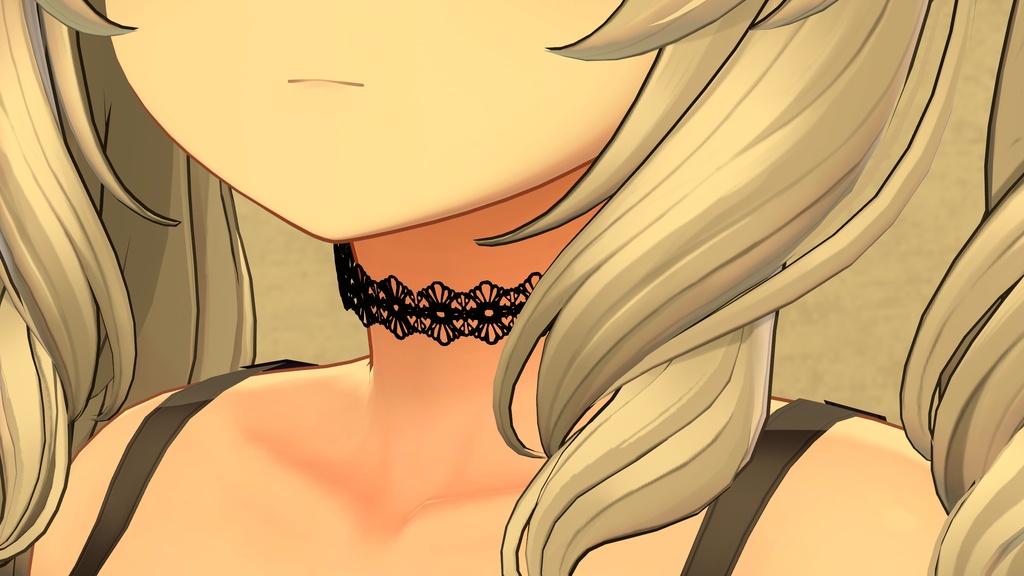 Gothic Lace Choker【VRChat想定】