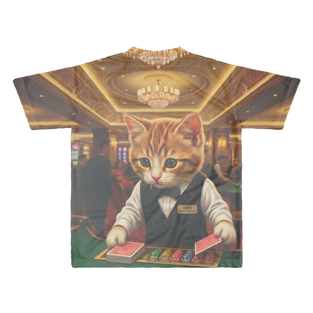 【勝負服】もふもふディーラーが配る!カジノ猫Tシャツ