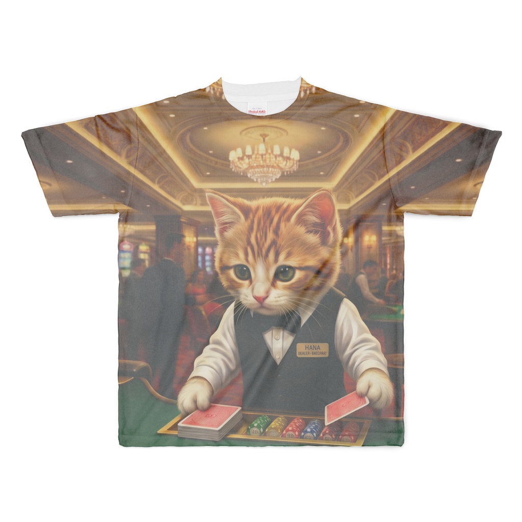 【勝負服】もふもふディーラーが配る！カジノ猫Tシャツ